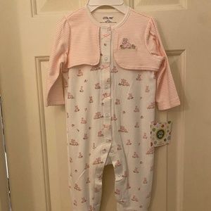 Baby girl Little Me bunny jumpsuit